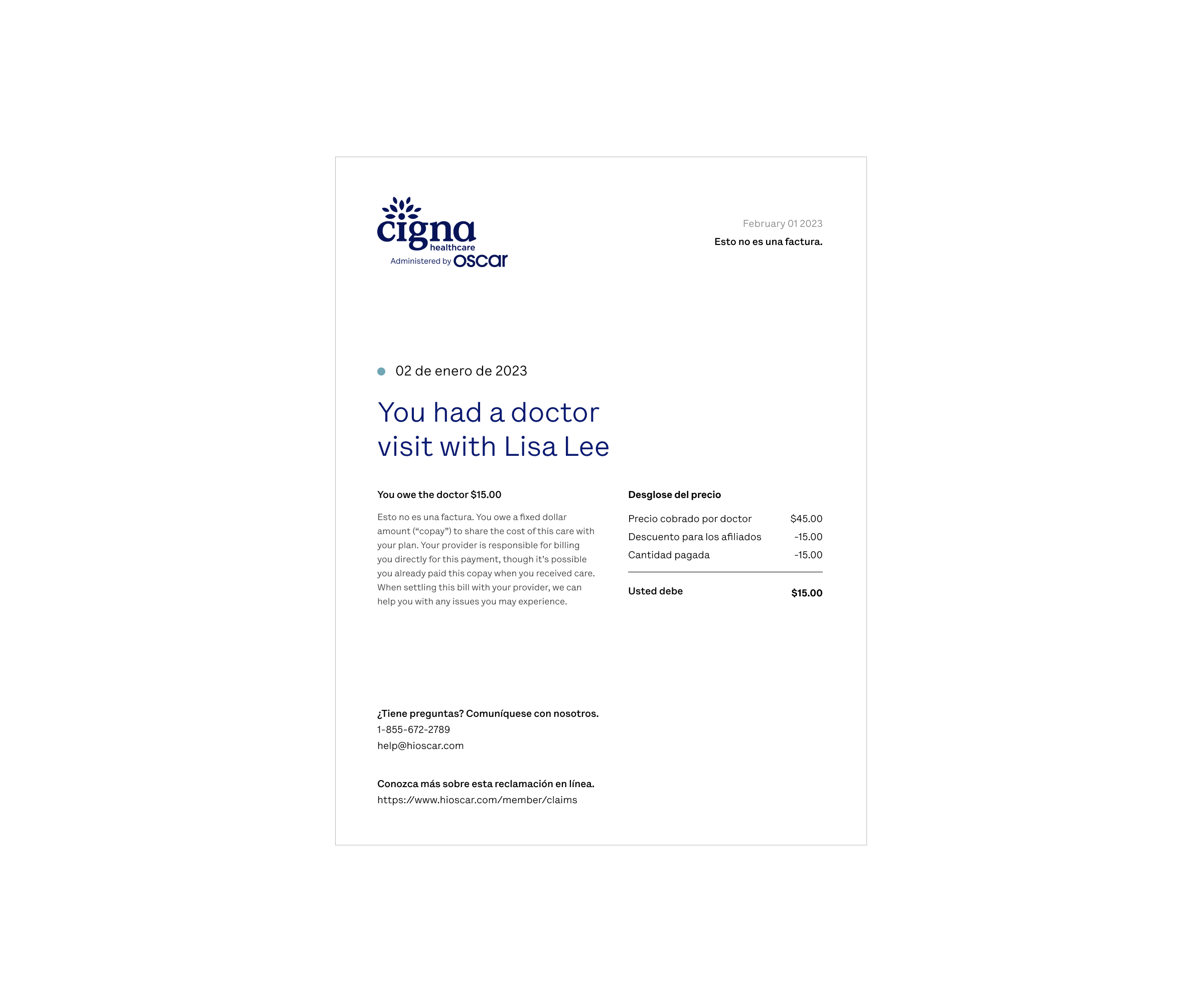 Next, you’ll see the cost details of each visit