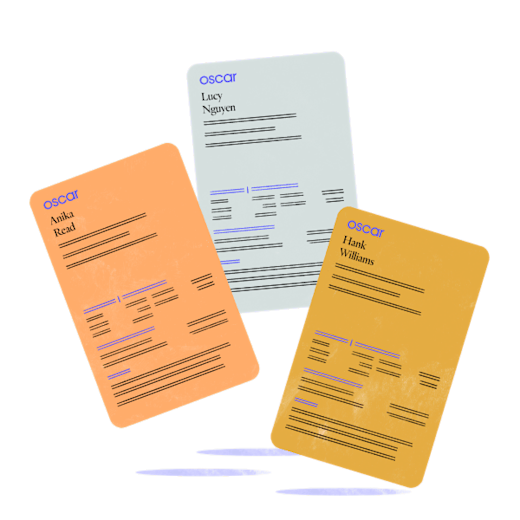 Illustration of three insurance cards