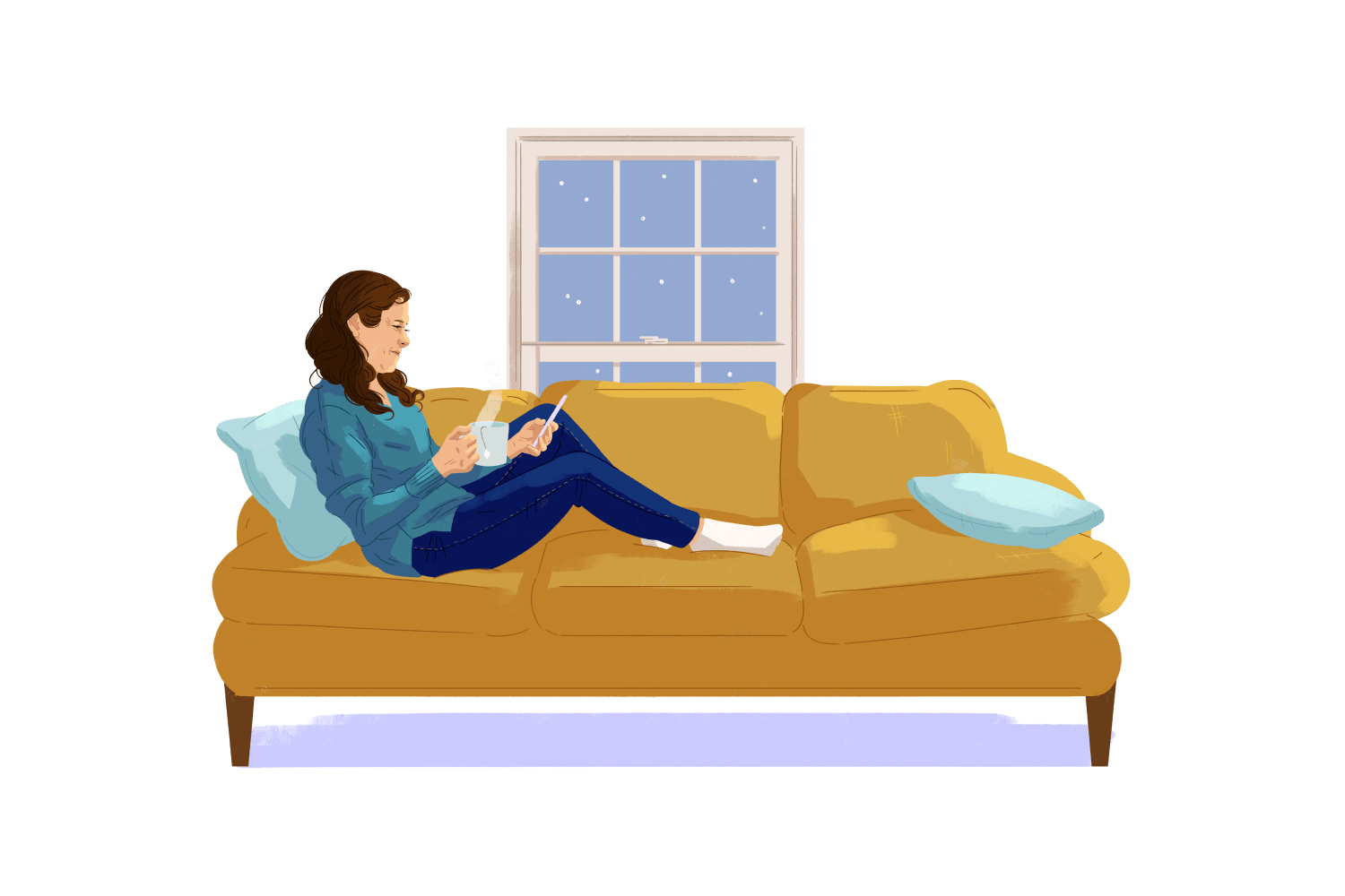 woman on couch