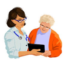 Provider and Medicare Advantage member reviewing medical history
