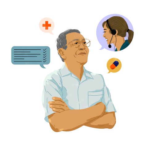 Image of man talking to a Care Guide