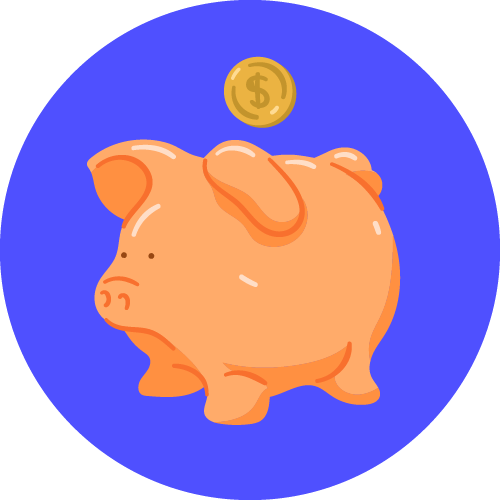 illustration of a coin floating above a piggy bank