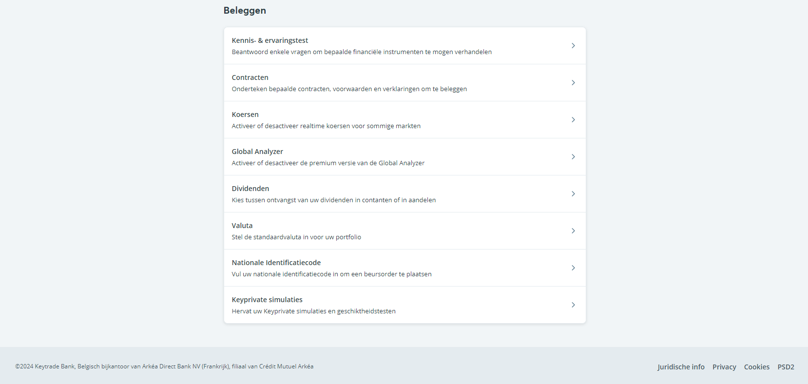 Investing preferences