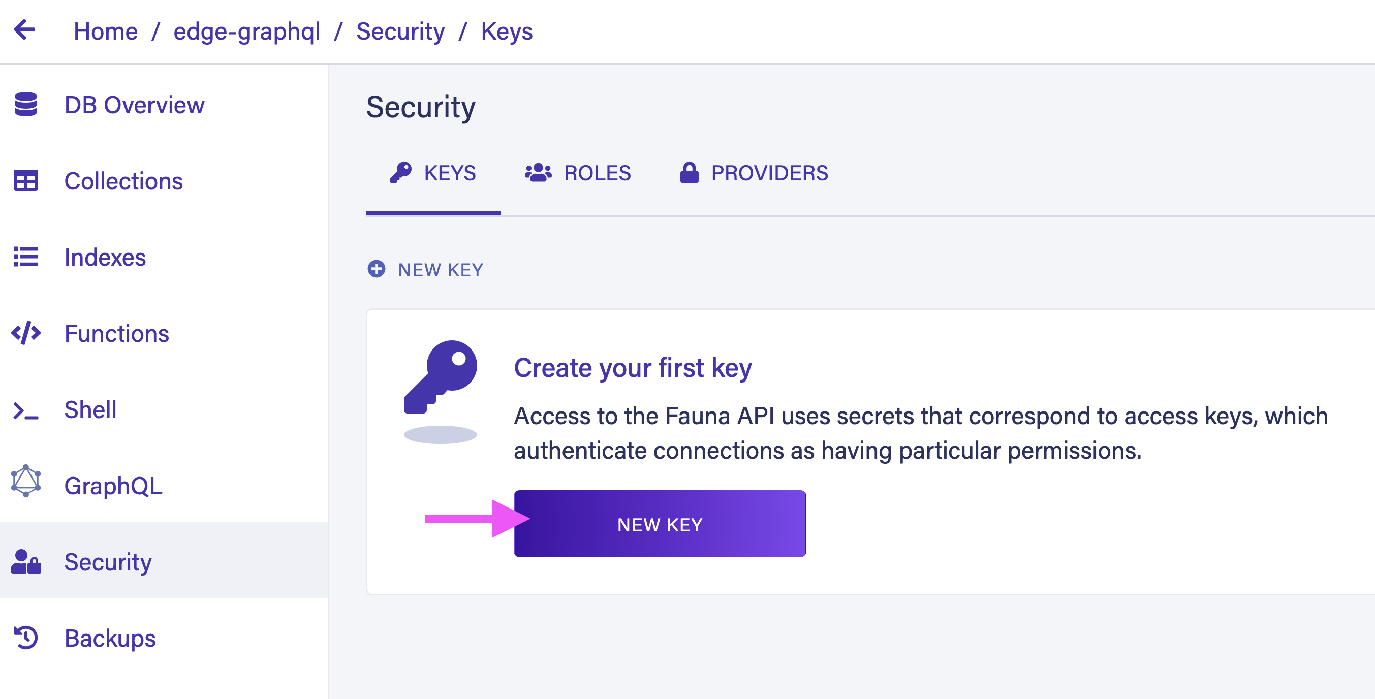Create security key