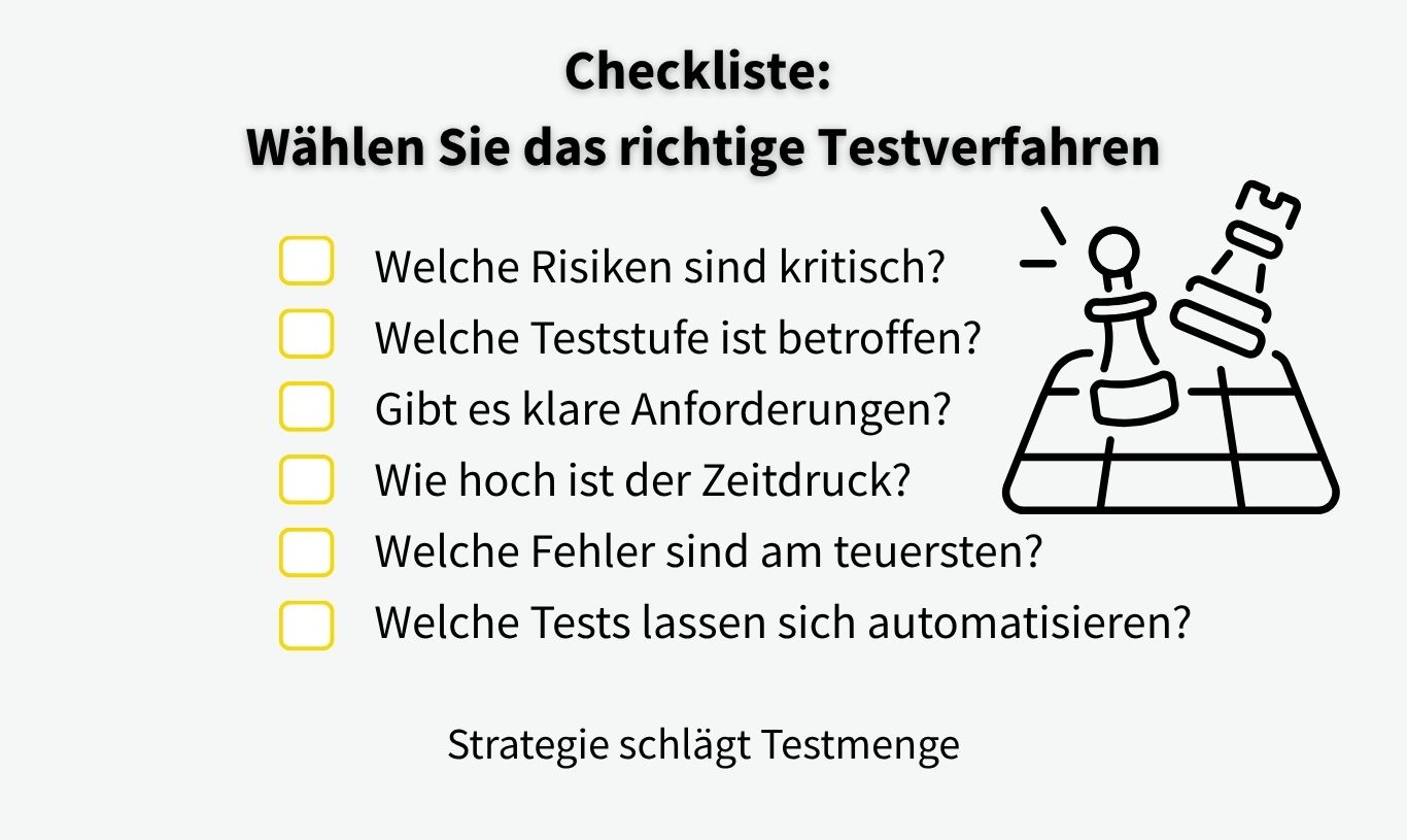 Checkliste: Wählen Sie das richtige Testverfahren
