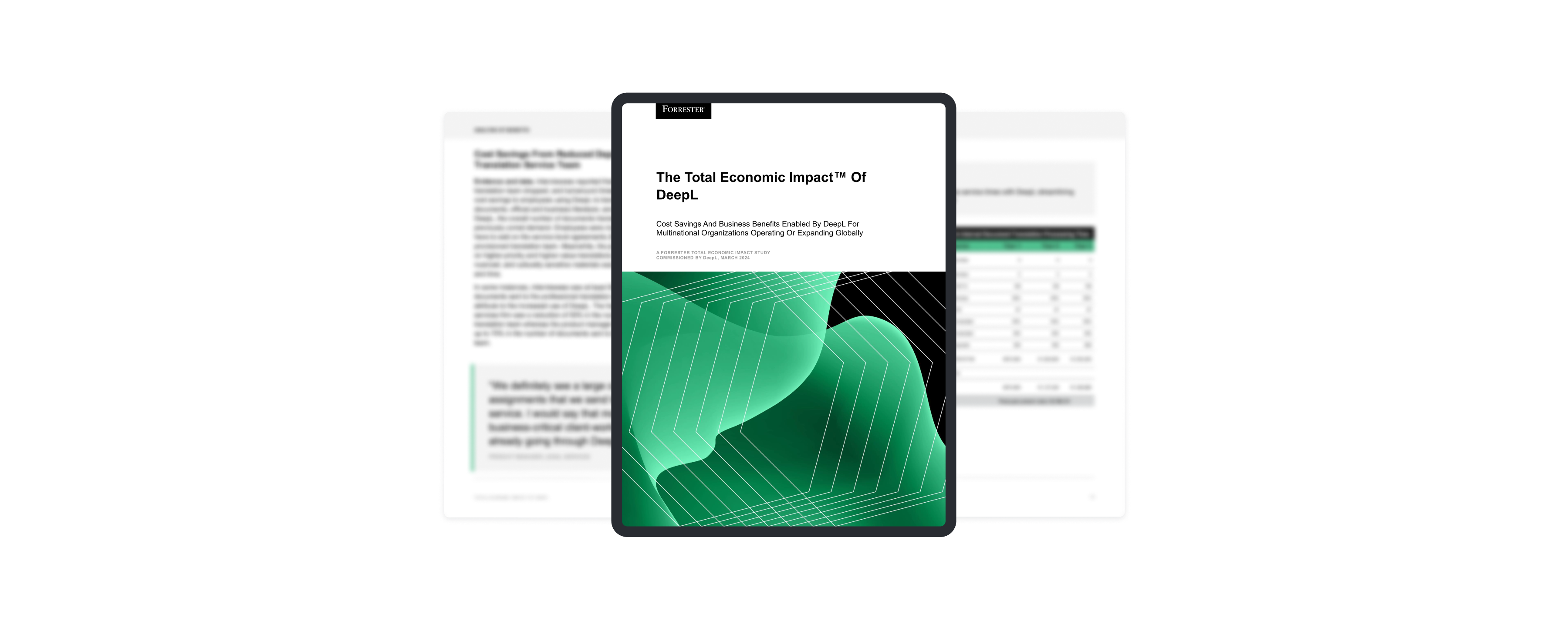 Cover of DeepL's Total Economic Impact (TEI) complete study, Forrester TEI study