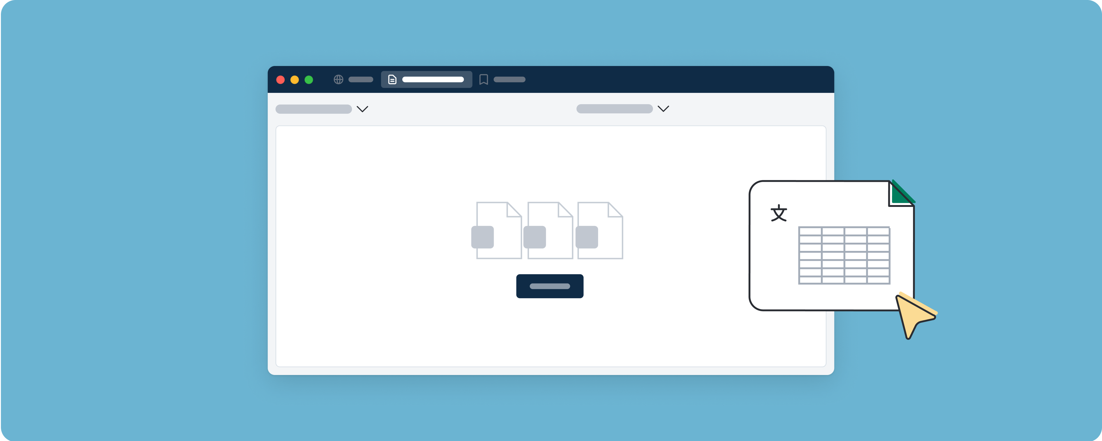 Illustration showing example of Excel documents on desktop app