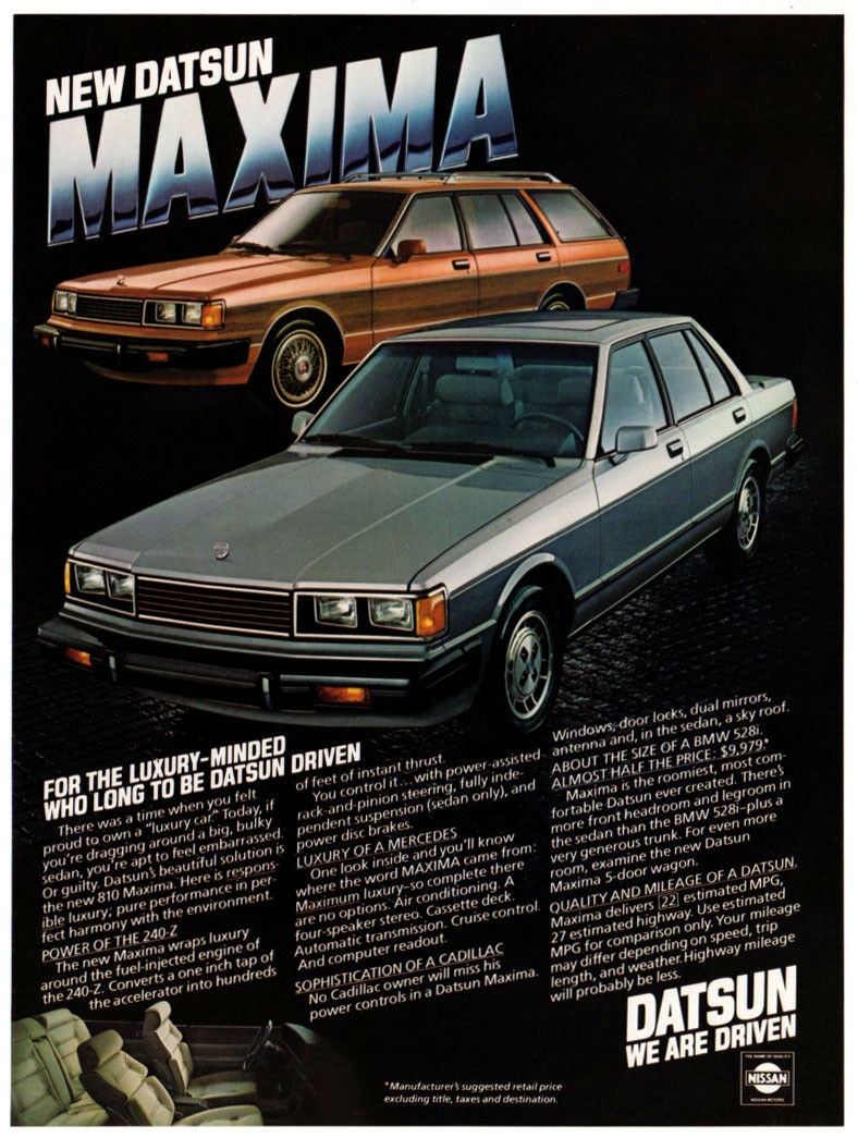 Nissan Maxima Driving Off Into the Sunset