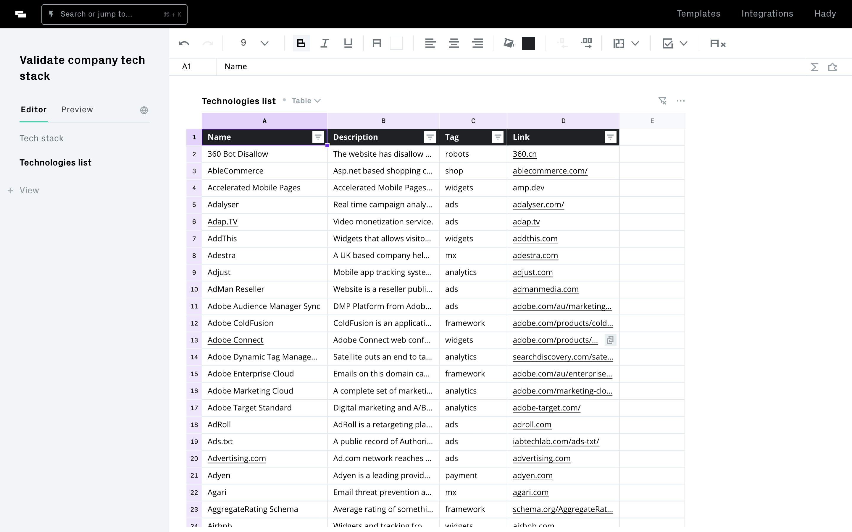 editor or live screenshot