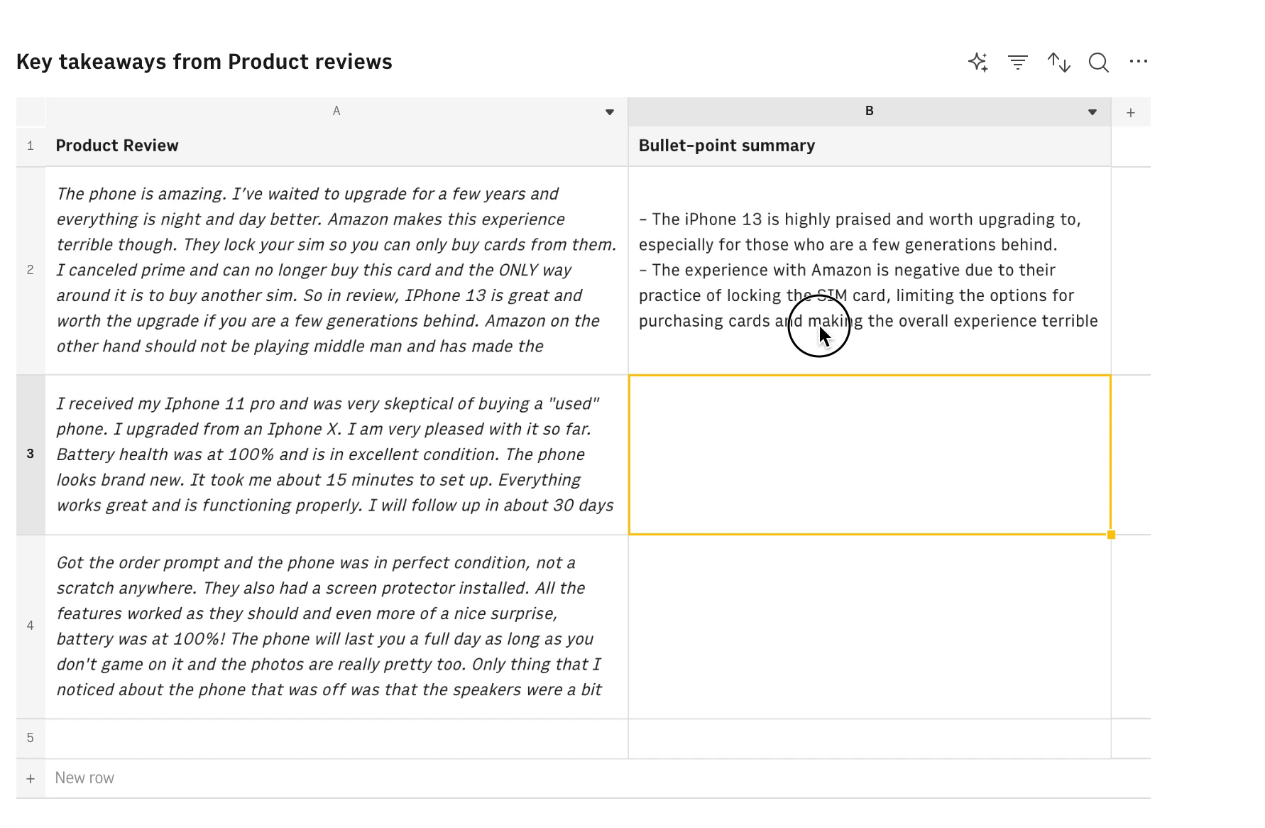summarize product review