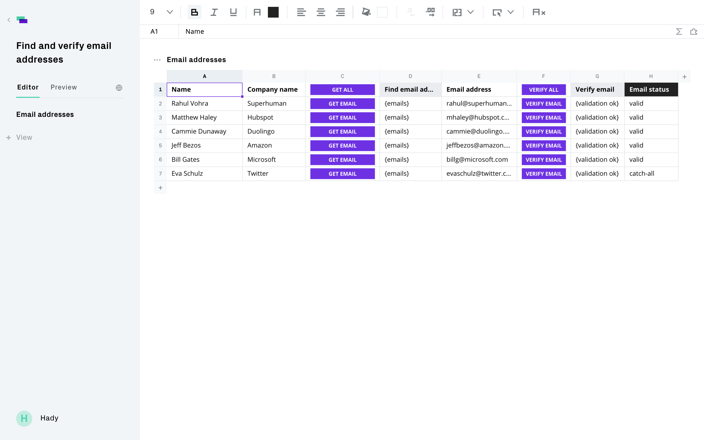 Find and verify email addresses with Hunter and Zerobounce