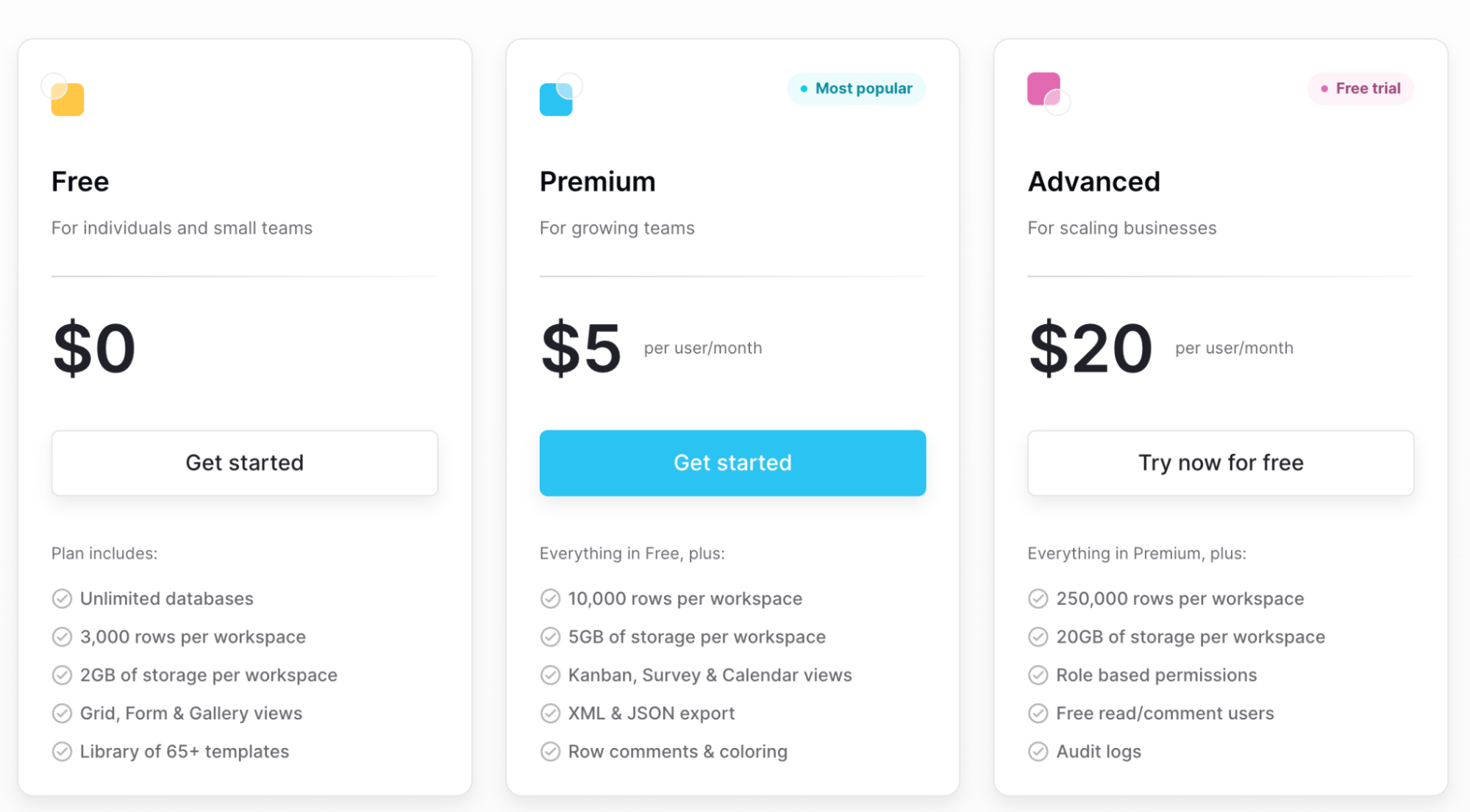 baserow pricing