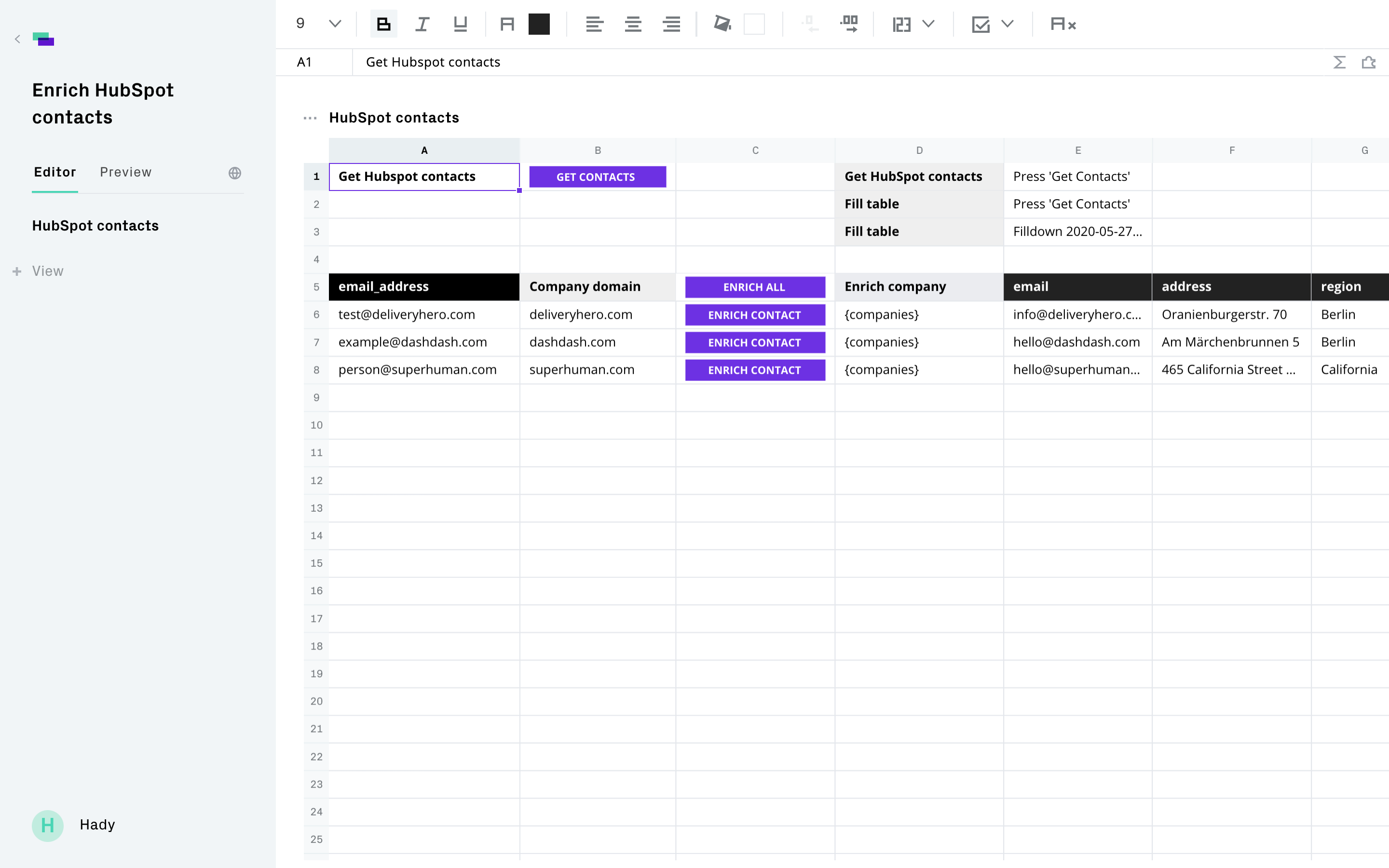 Enrich Hubspot contacts with Crunchbase