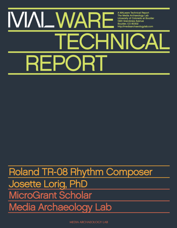 Cover for Technical Report from Josette Lorig