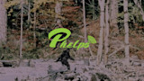 Bipedal figure walking on a log‑strewn riverbank in forest with green "Phelps" logo overlaid