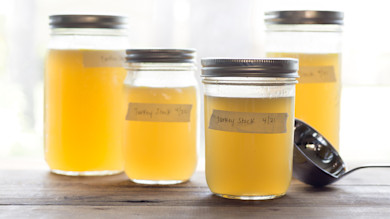 How to make turkey stock at home with wild turkey using carcass, feet, and sponge
