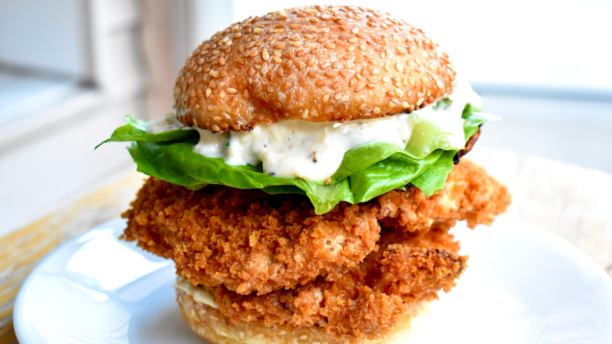 Chicken of the Woods Caesar Burgers