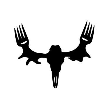 MeatEater logo — black stylized deer skull with wide antlers