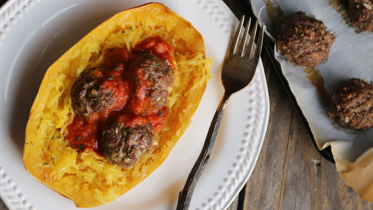 Venison Meatballs with Spaghetti Squash