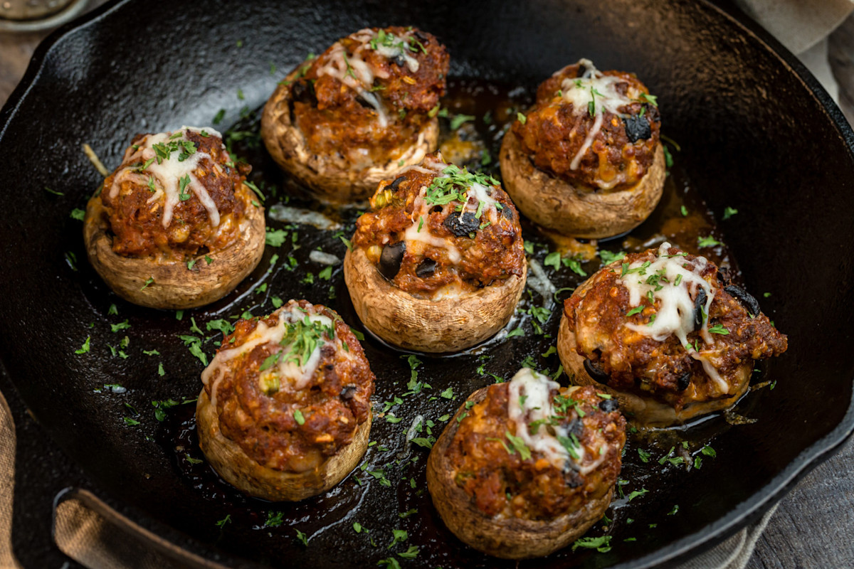 Venison Stuffed Mushrooms