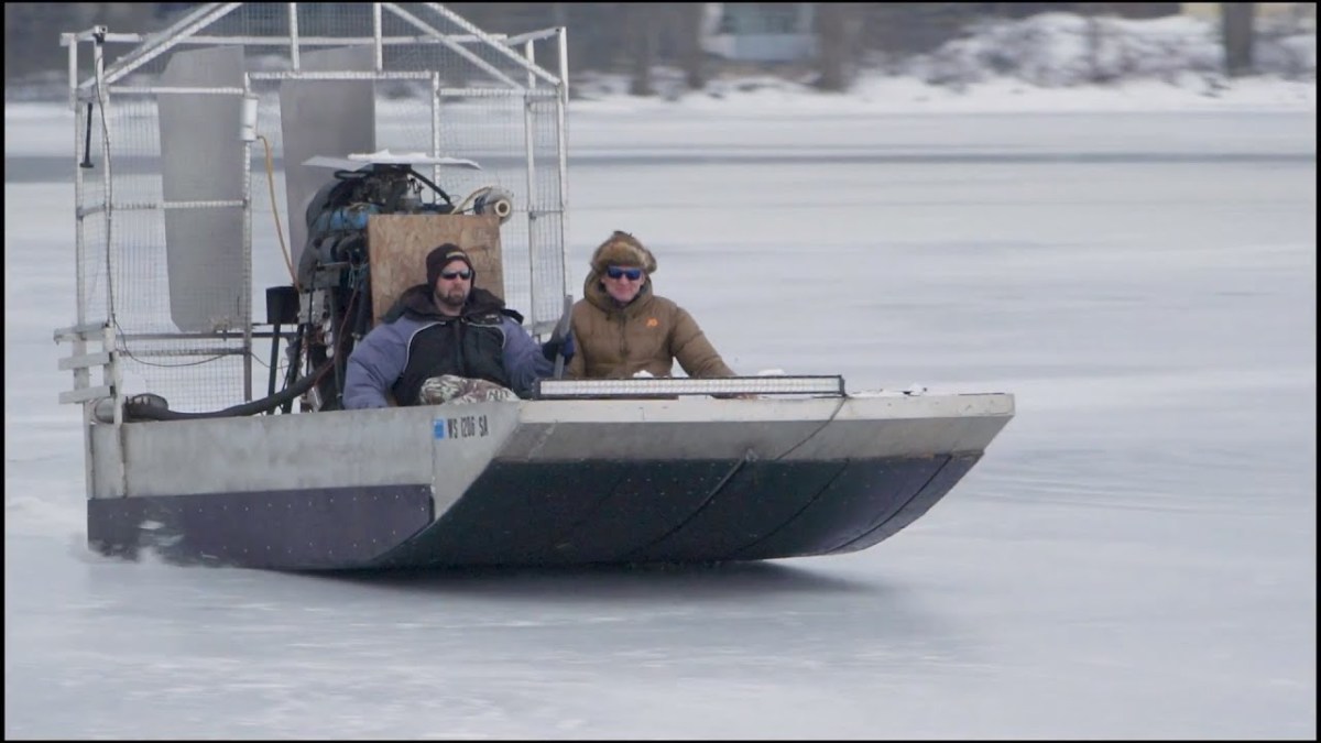 Ice Fishing in Downtown Green Bay & Homemade Airboat Ride