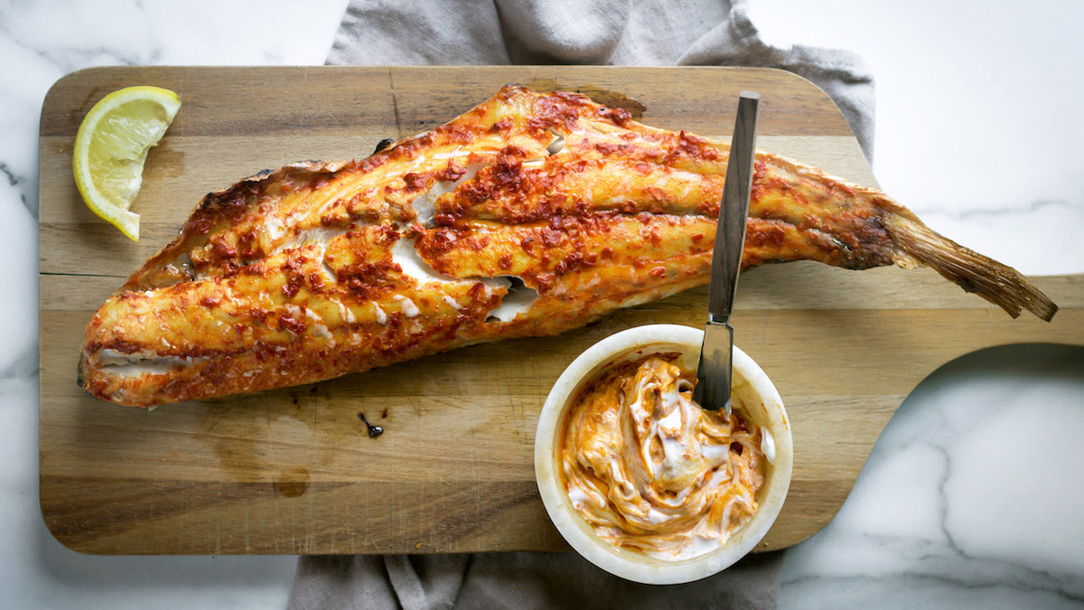 Grilled Redfish on the Half Shell