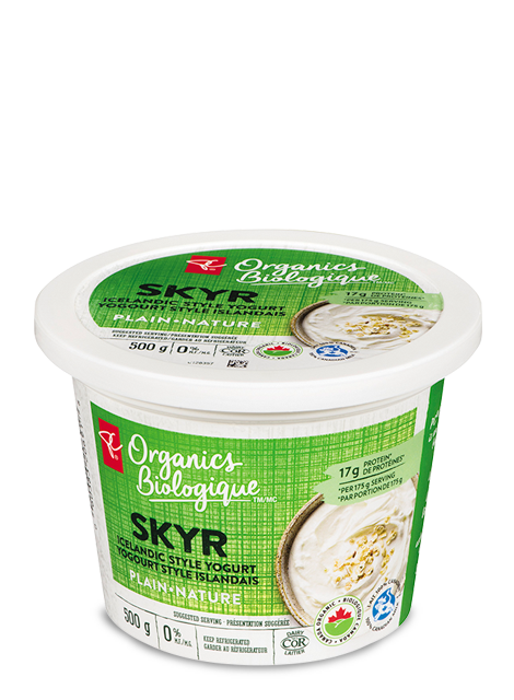 Container of PC Organics Plain Skyr Icelandic Style 0% MF Yogurt