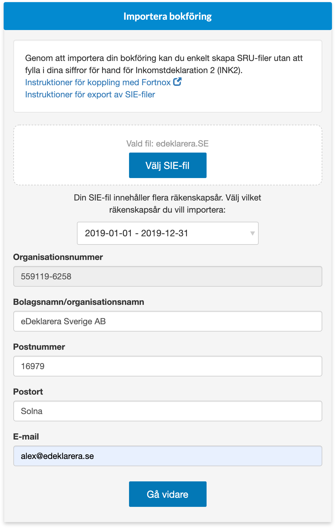 Välj räkenskapsår