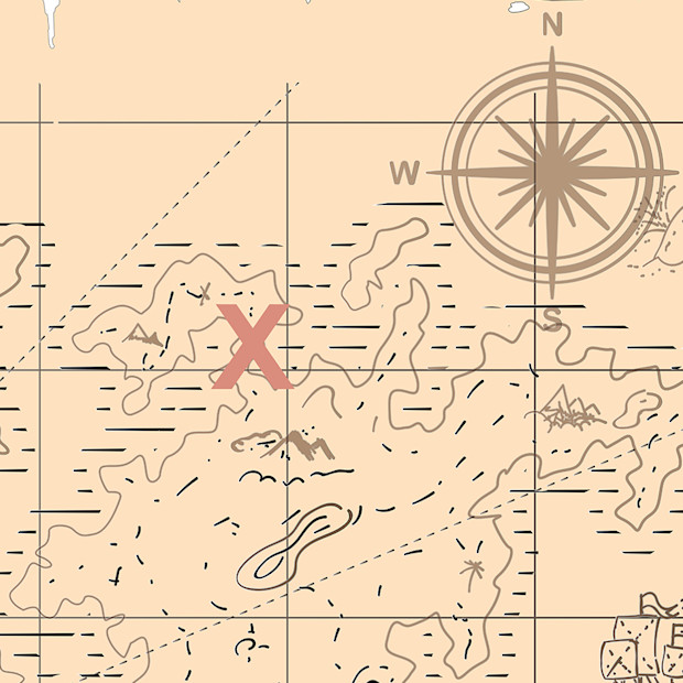 Map with cross