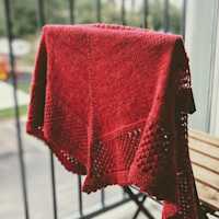 Ghost Garden Lace Shawlette in Queen of Hearts Yarn