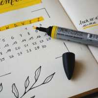 Calendar notebook with highlight marker
