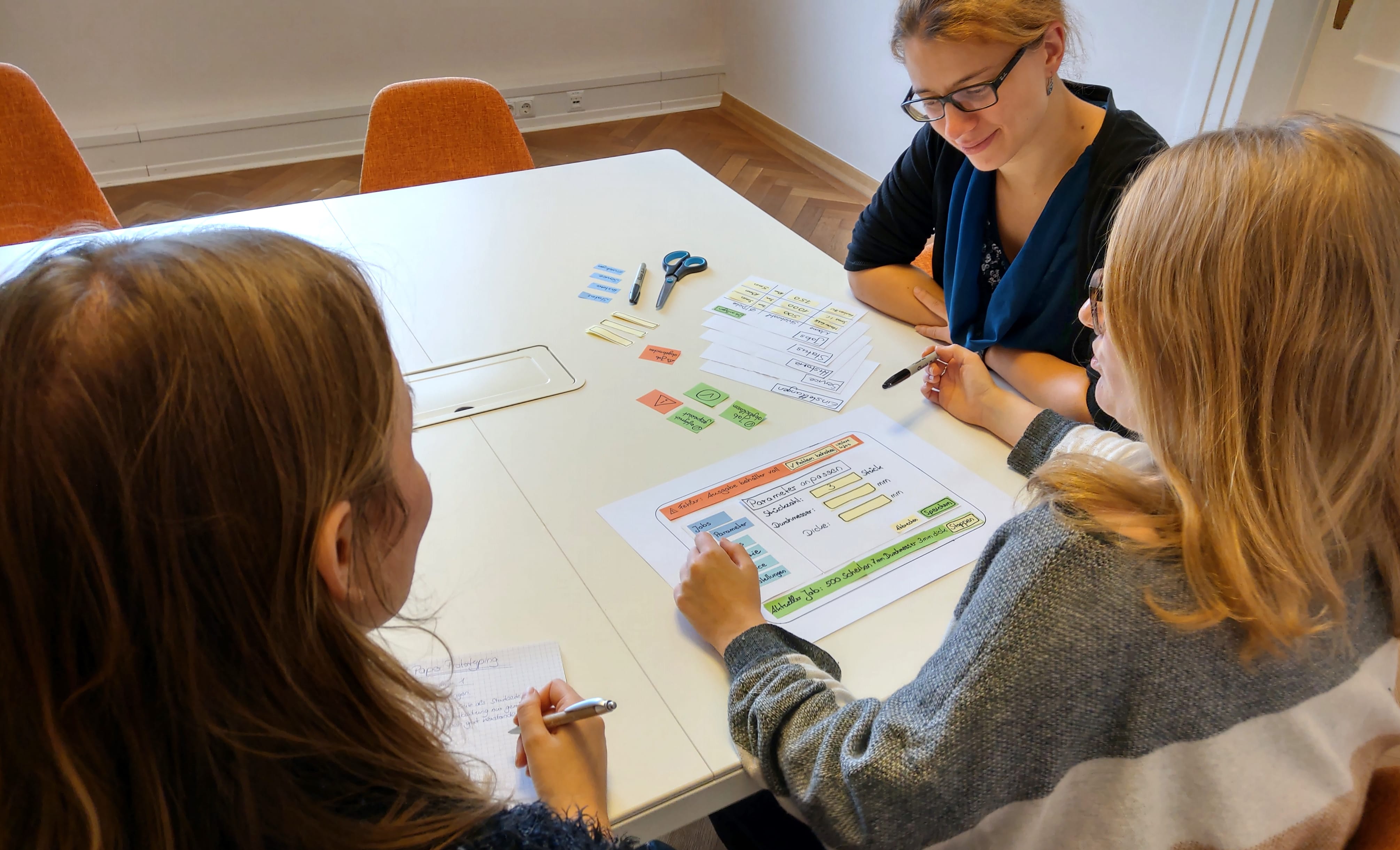Papierprototypen zum Prototyping von neuen Features