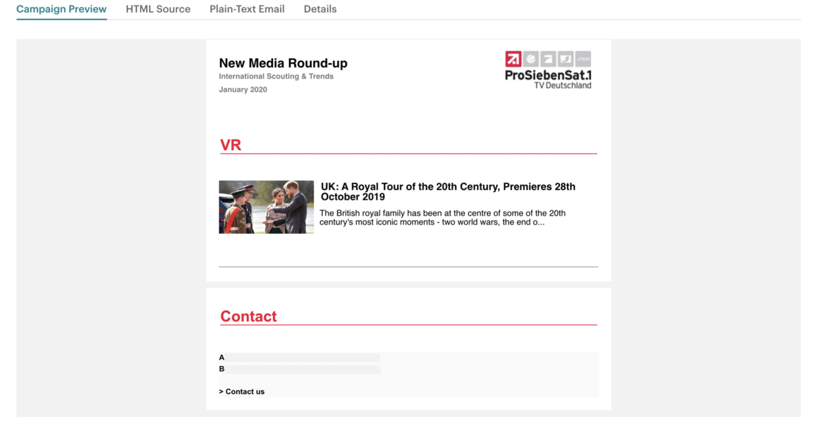 Newsletter Anbindung der 7scout Plattform