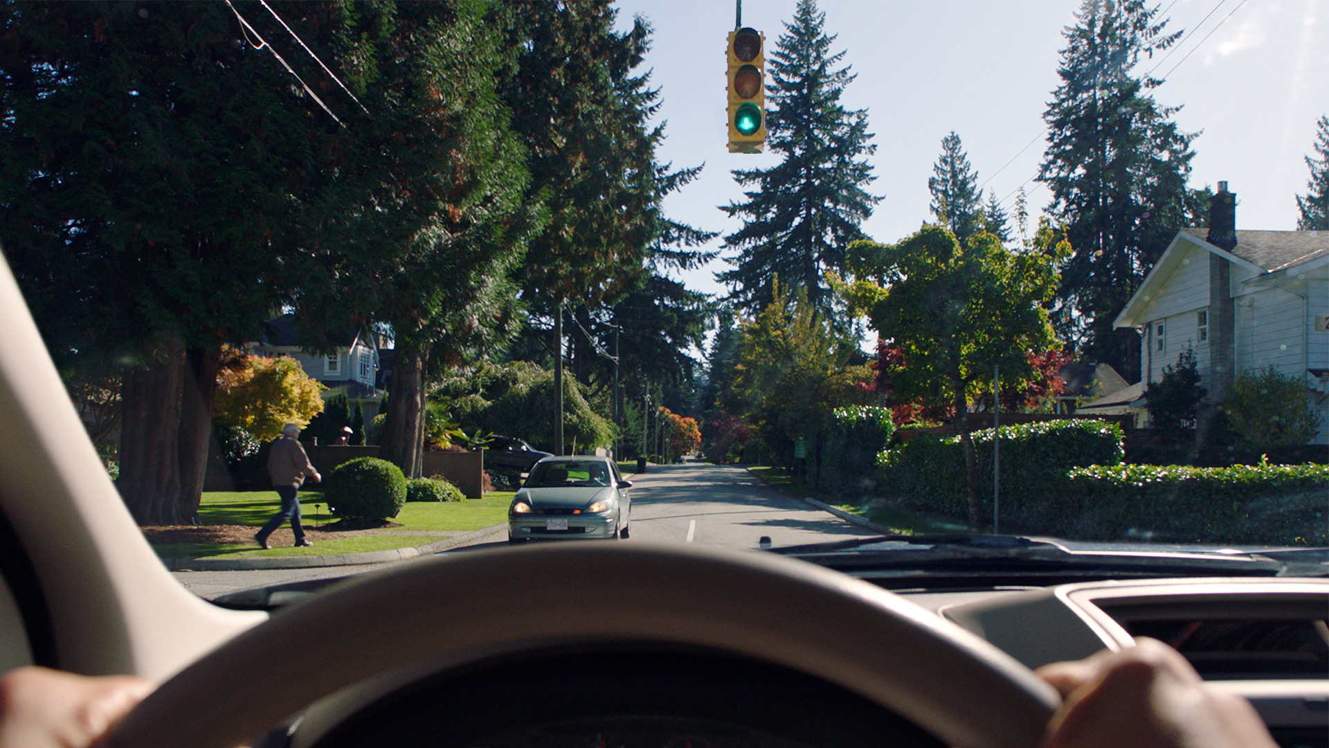 Waiting at traffic light