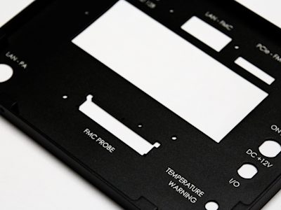 Black anodized and silk screening
