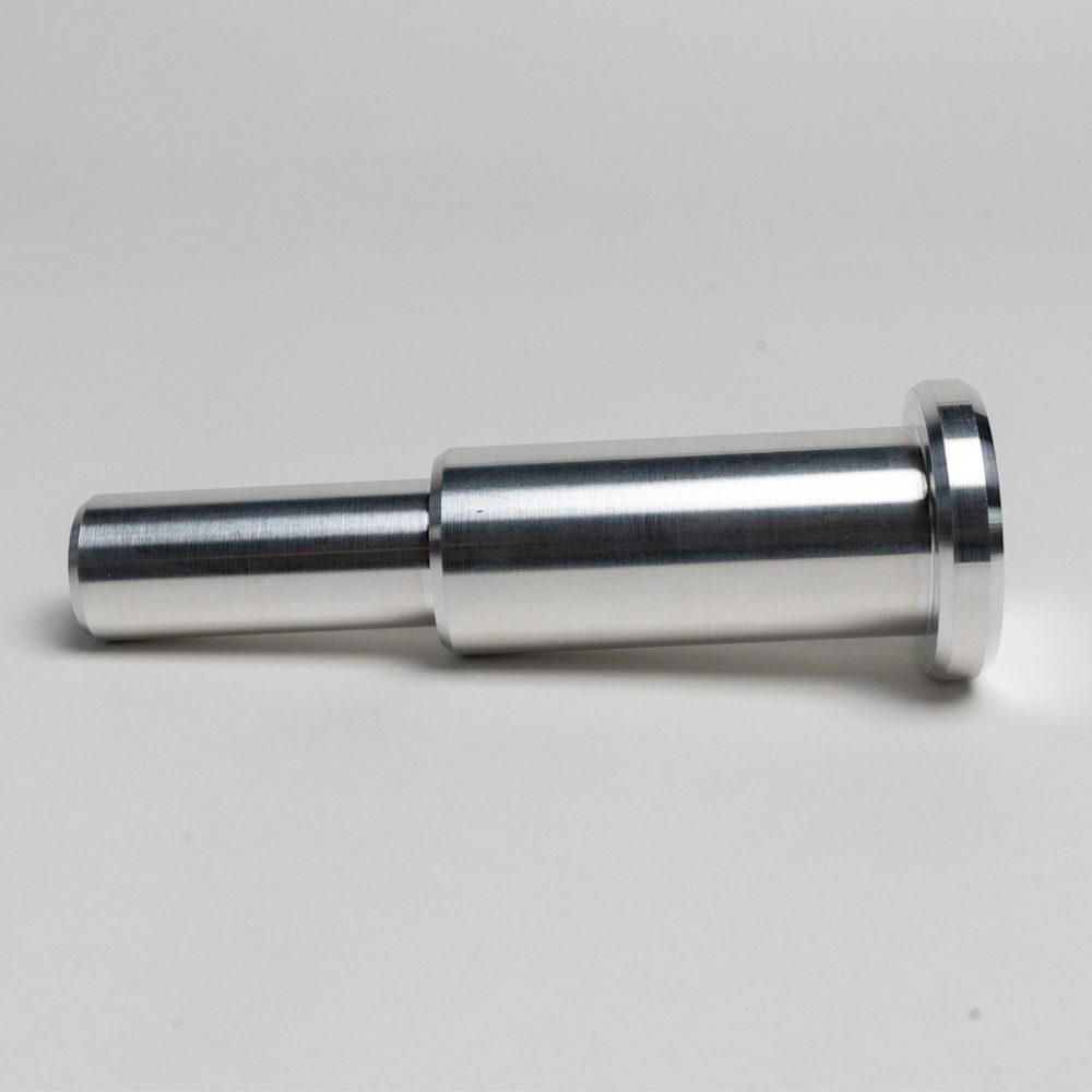 Foto eines Aluminiumteils mit geschlichteter Oberflächenveredelung