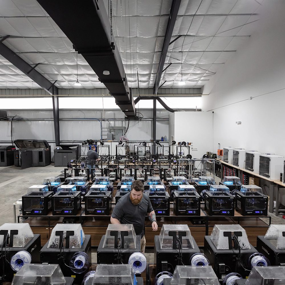 3D printing factory in USA, 3D printer farm