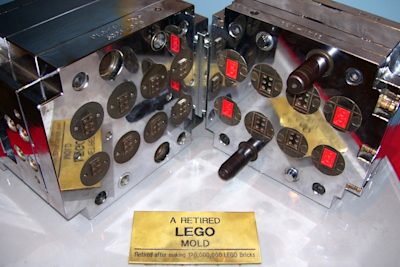 A retired Lego brick mold