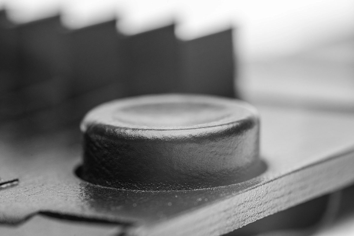 3D printed parts in dyed black + vapor smoothed surface finishing