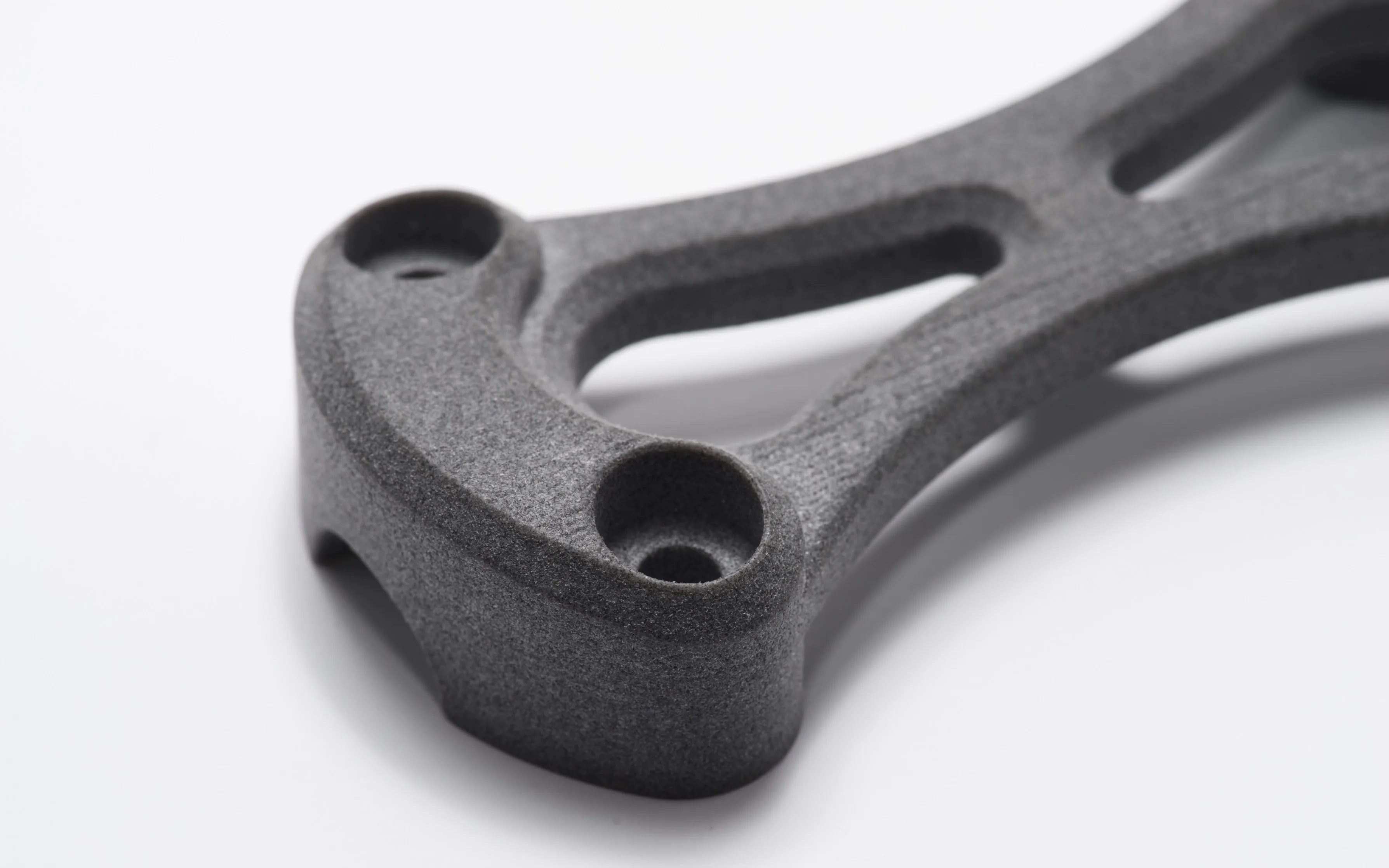SLS part printed in grey nylon