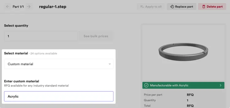 select material custom-1