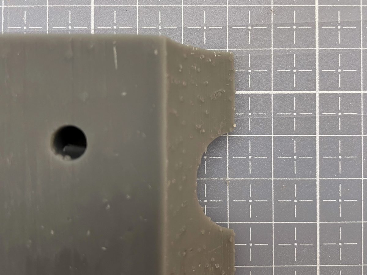 Example of 3D printing surface finish defect