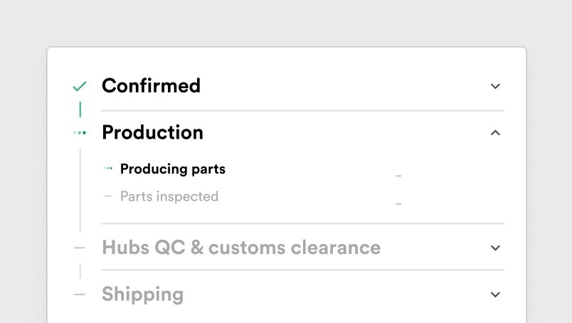 Track your order progress timeline