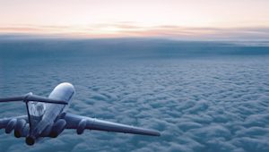 Plane above clouds
