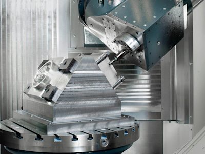 5-axis indexed CNC machine in action