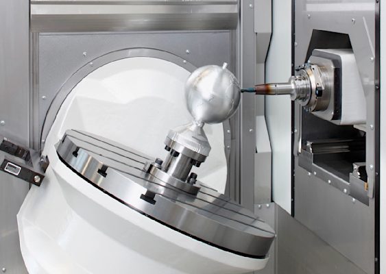 5-axis indexed CNC machine in action