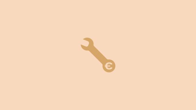 Wrench with euro sign.