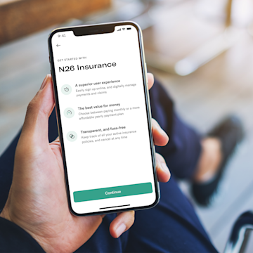 N26 Phone insurance app screen.