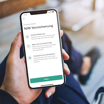 N26 Phone insurance app screen.
