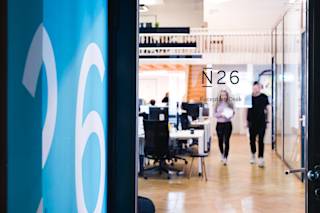 A view from the N26 office’s hallway into the Ballroom.